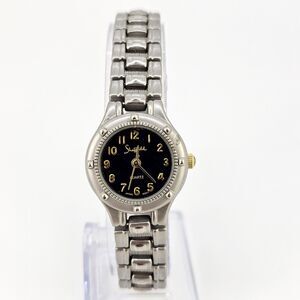 Sheffield Women's Watch 22MM Black Dial Gray Bracelet Bands‎ 7" New Battery